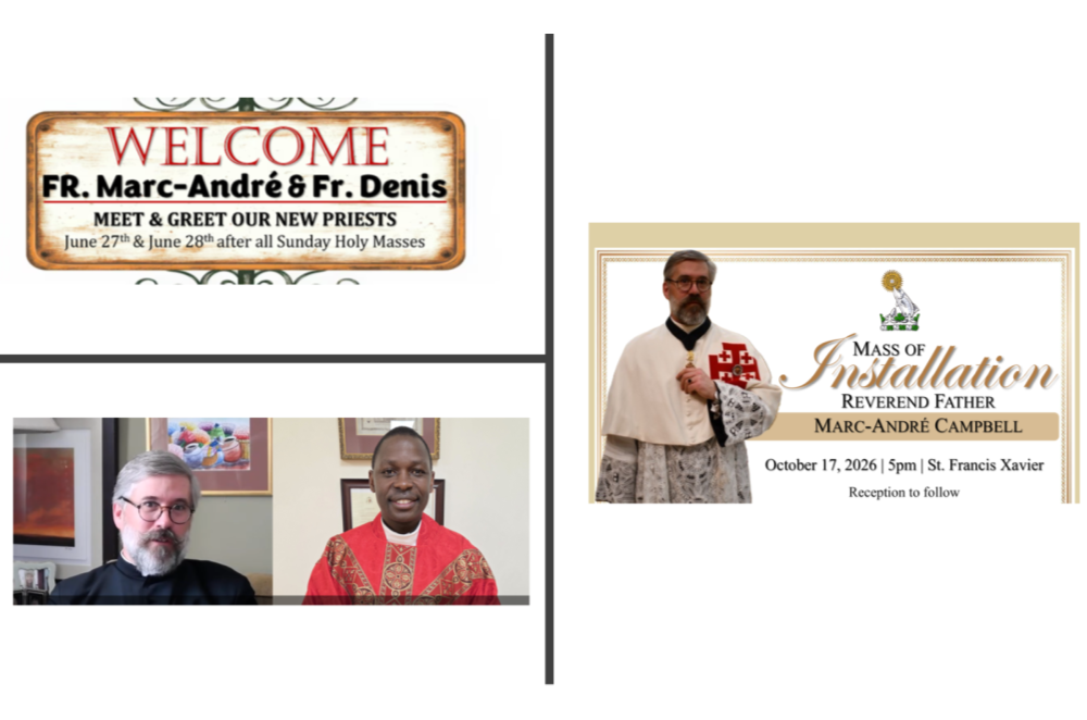 Mass of Installation Rev Fr. Marc-Andrè Campbell October 17, 2026 at 5pm