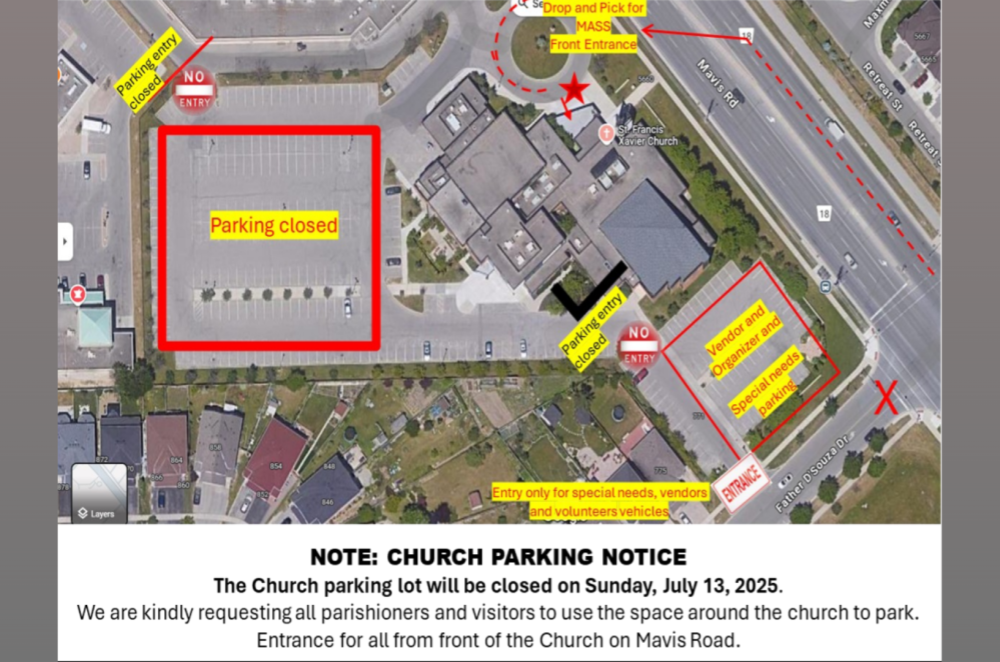 SFX Church Parking Lot Notice