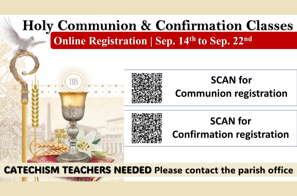 SFX Holy Communion and Confirmation Classes September 2026